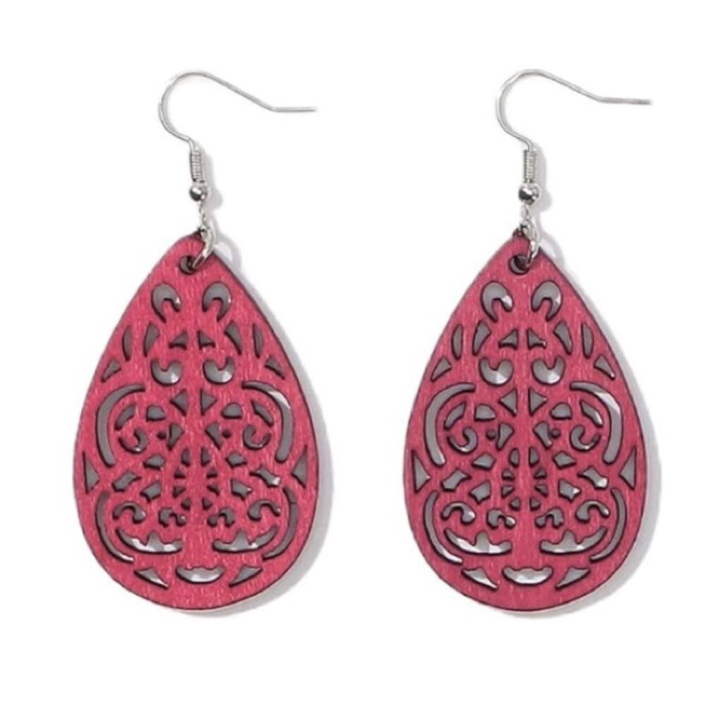 Teardrop Cutout Boho Earrings